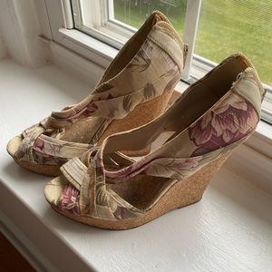 Aldo Floral and Cork Wedges - Size 8
